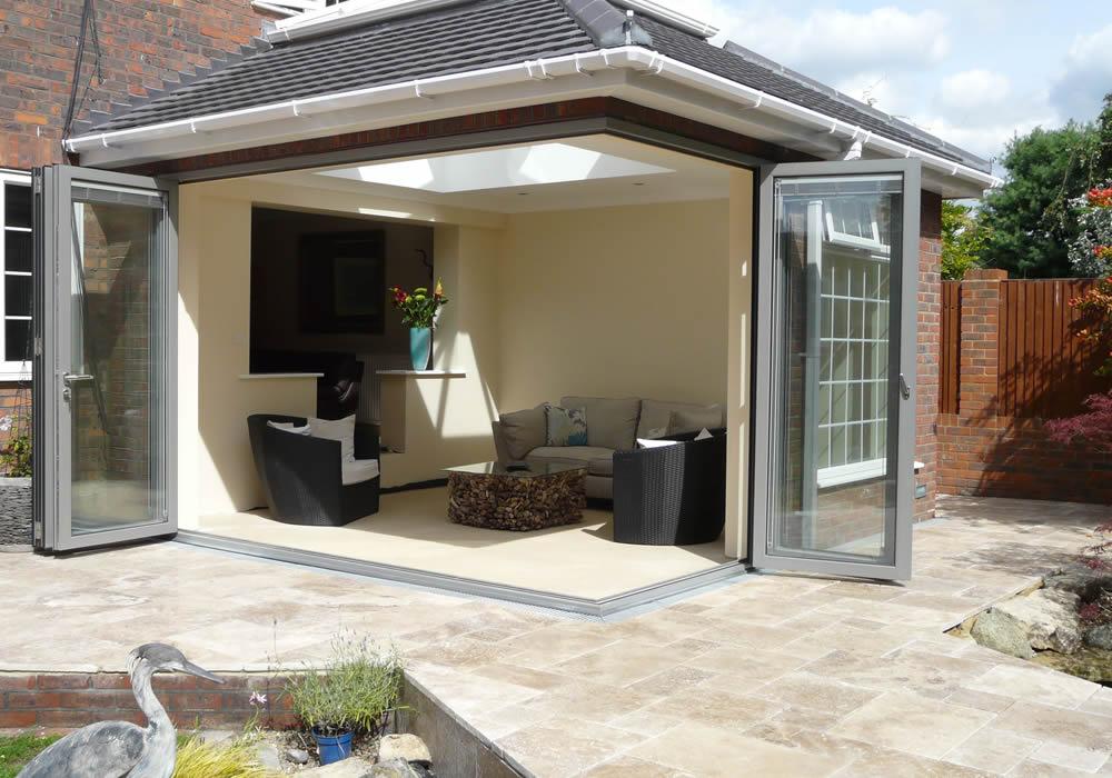 Origin bifold doors with slim aluminium frames