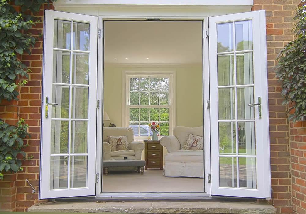 uPVC French doors opening onto a patio