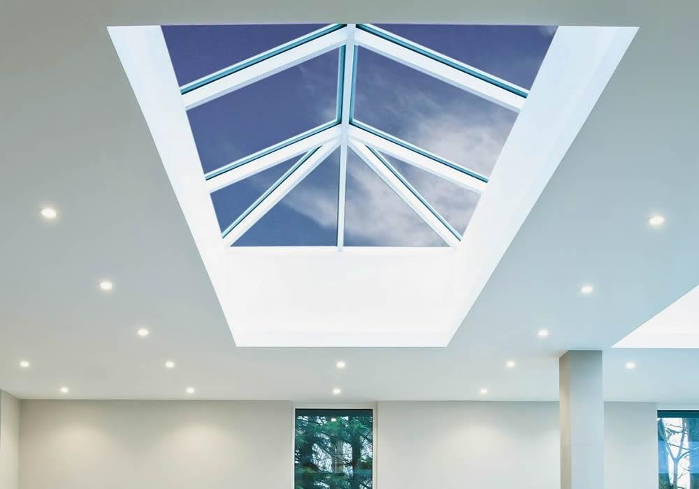 Atlas roof lantern above an open plan kitchen