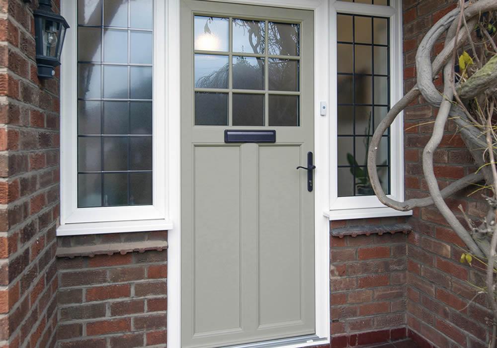 Sussex door with decorative glazing