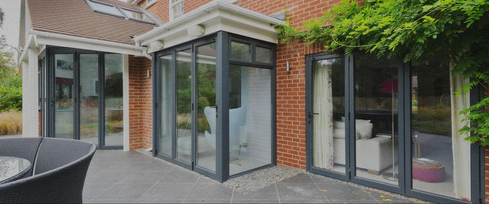 Completed Clarks Glass installation with wide glazed doors