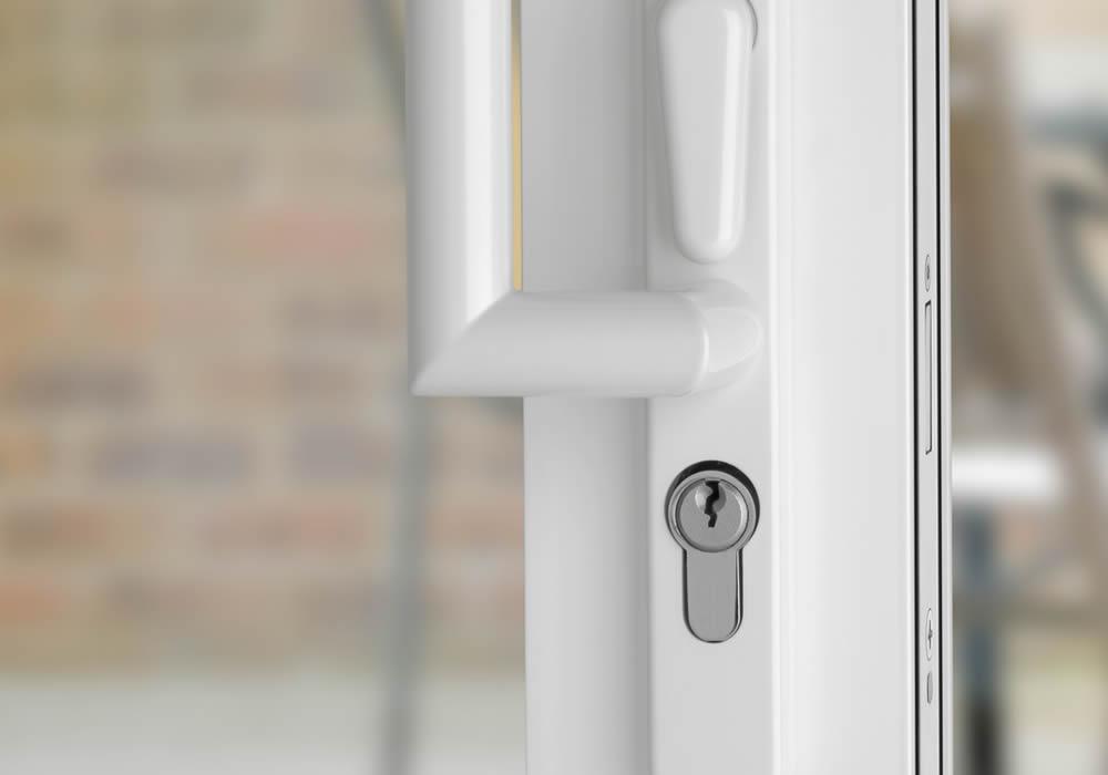 Door handle and letterplate in a chrome finish