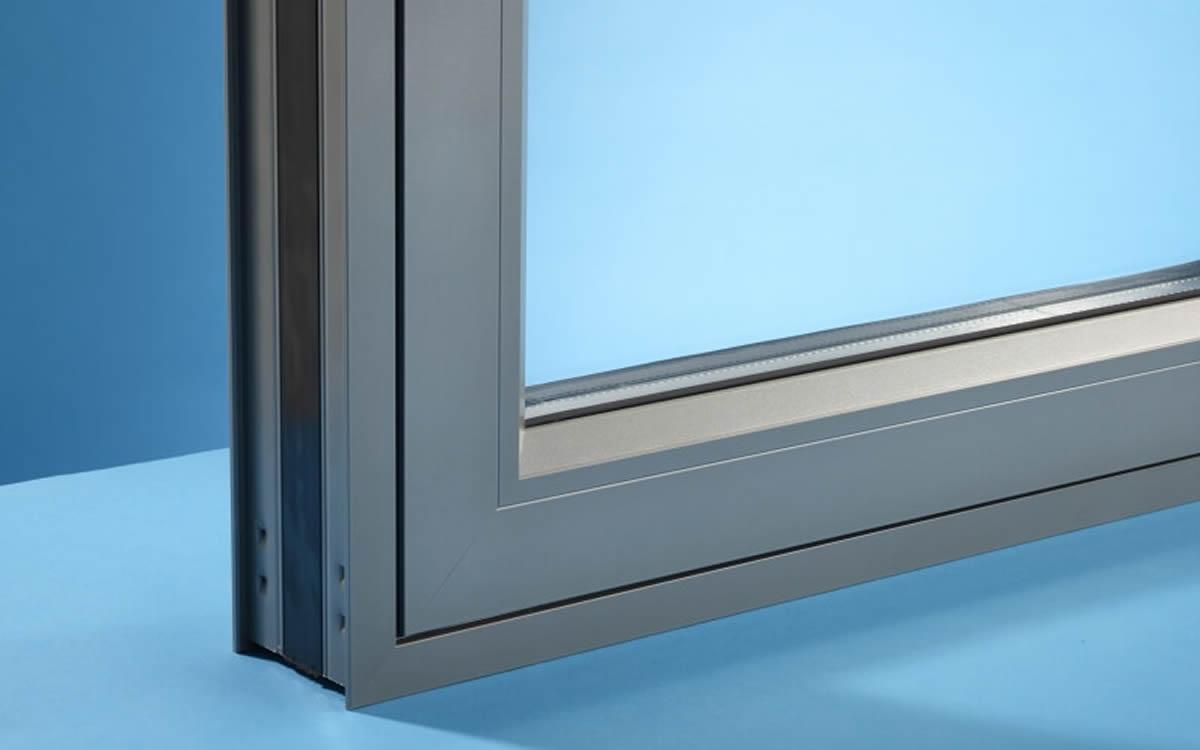 Origin aluminium window with a slim white frame