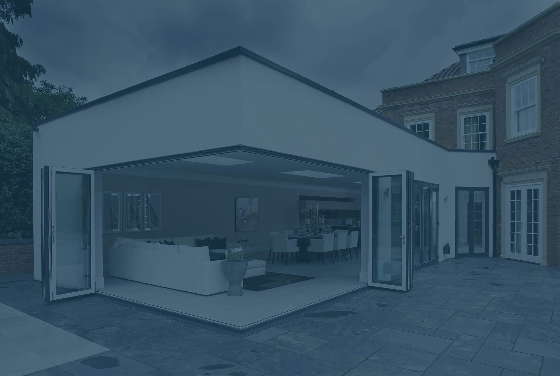 Slim aluminium framed glazing with a clean vertical sightline