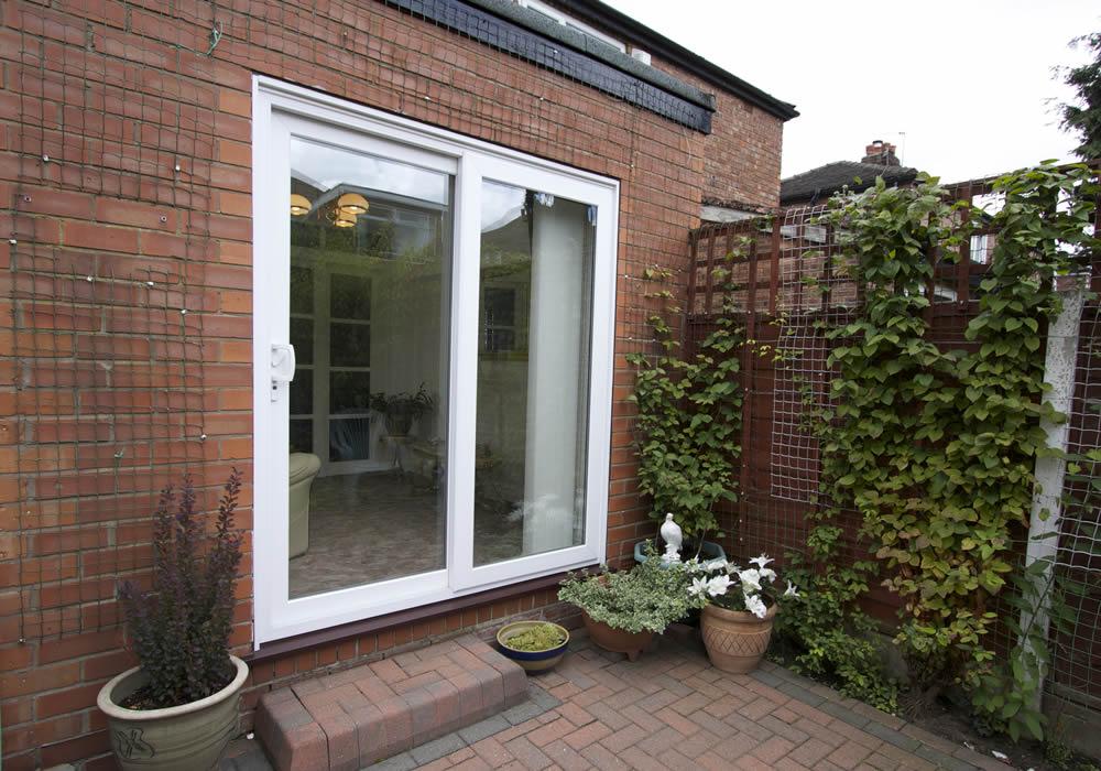 uPVC sliding patio doors onto a garden