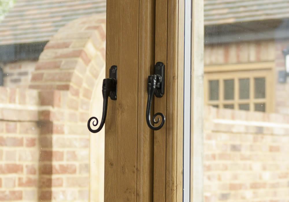 Period style handle on a Residence 7 window