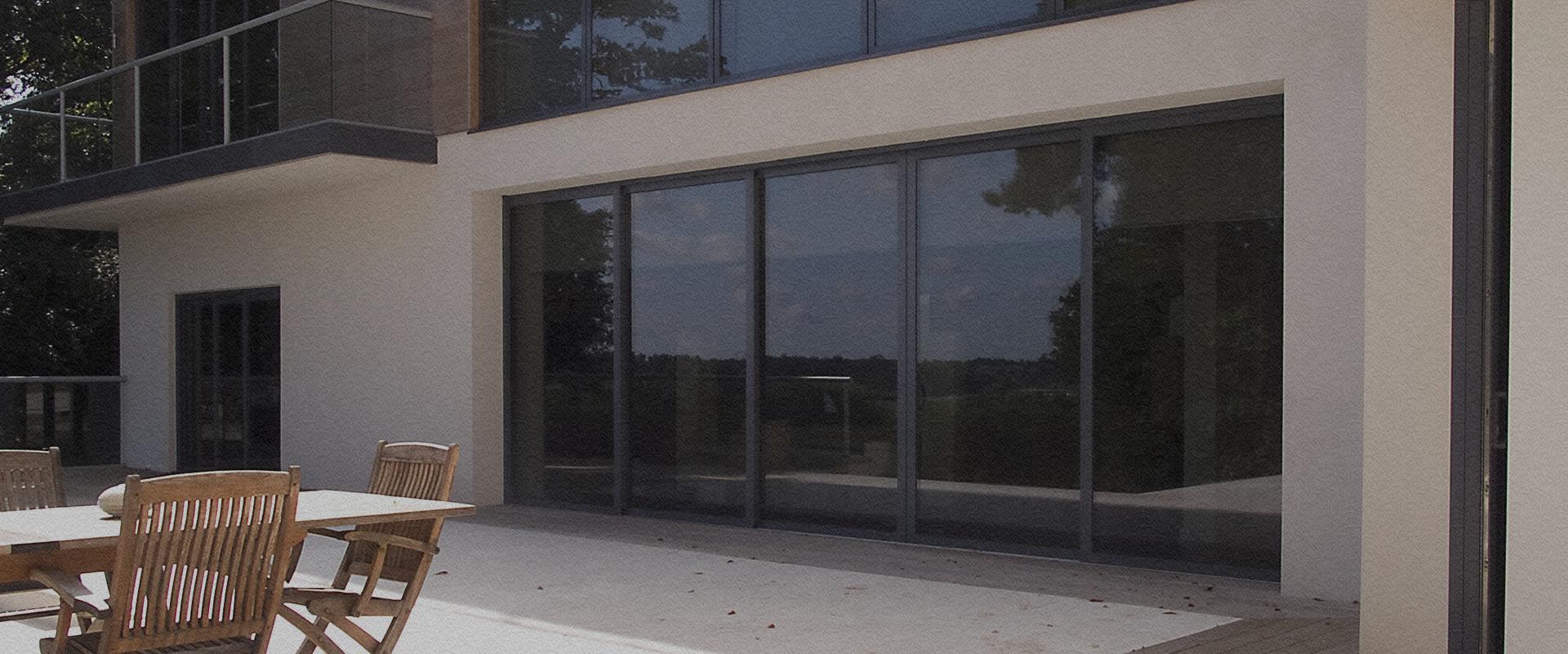 Smart aluminium sliding patio doors onto a terrace
