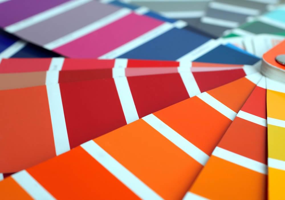 Fan of powder coated aluminium colour samples